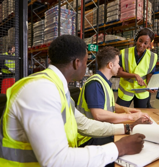 Export operations team coordinating stock and compliance checks