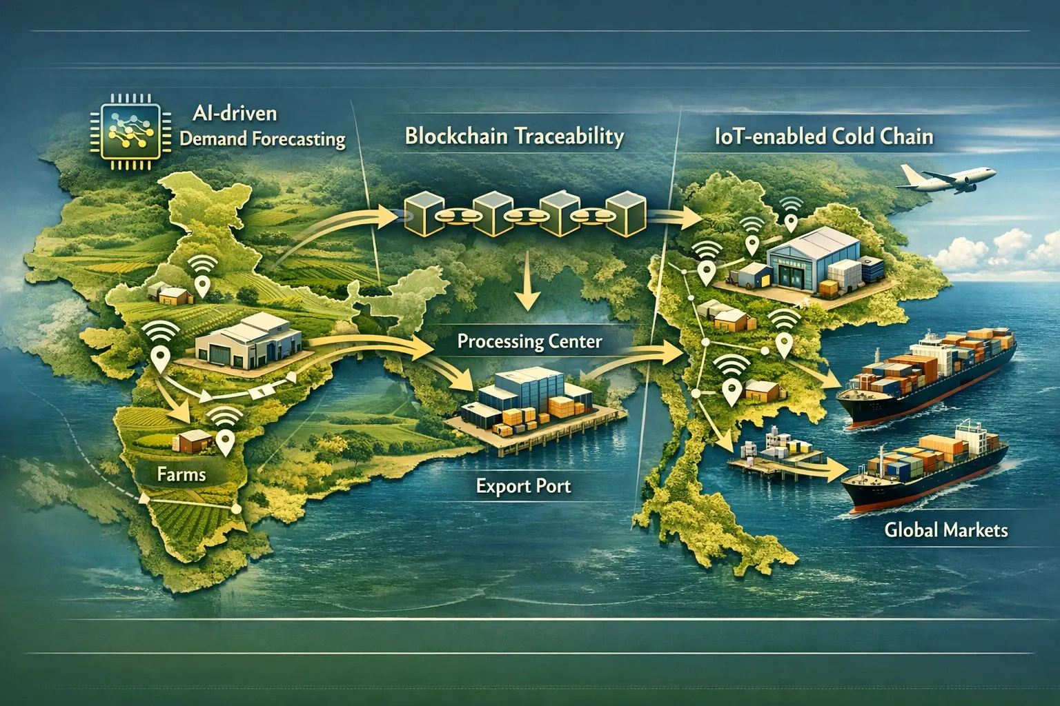 Mapping the digital transformation in India and Thailand’s agro-commodity supply chains highlighting future resilience and traceability.