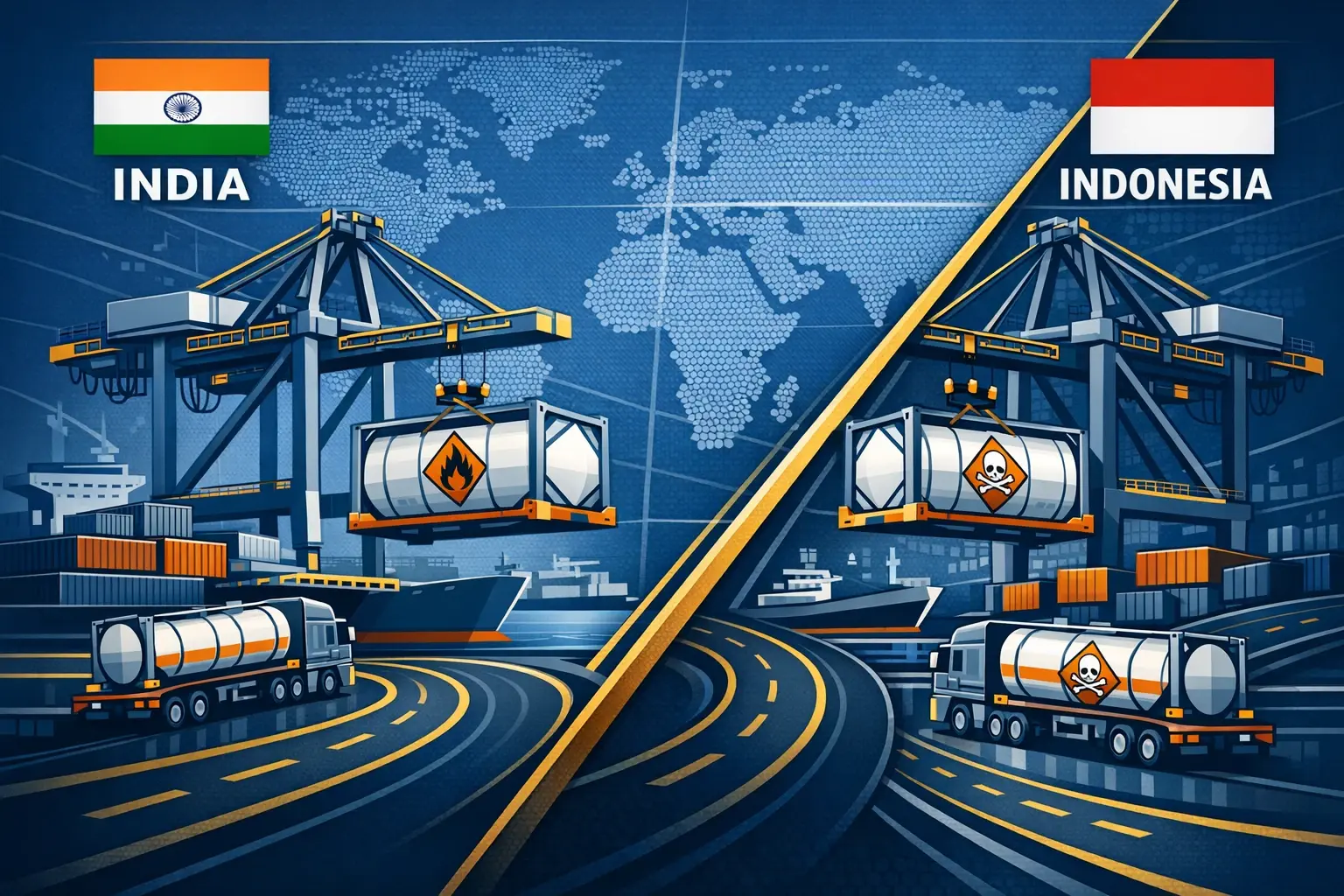 India vs. Indonesia: A Deep Dive into Bulk Hazardous Chemical Logistics Infrastructure