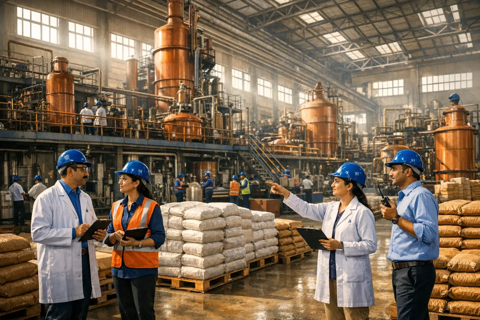 India’s expanding chemical manufacturing sector powered by Make in India policies such as 100% FDI and PLI schemes enhances export competitiveness through robust industrial infrastructure and skilled workforce.