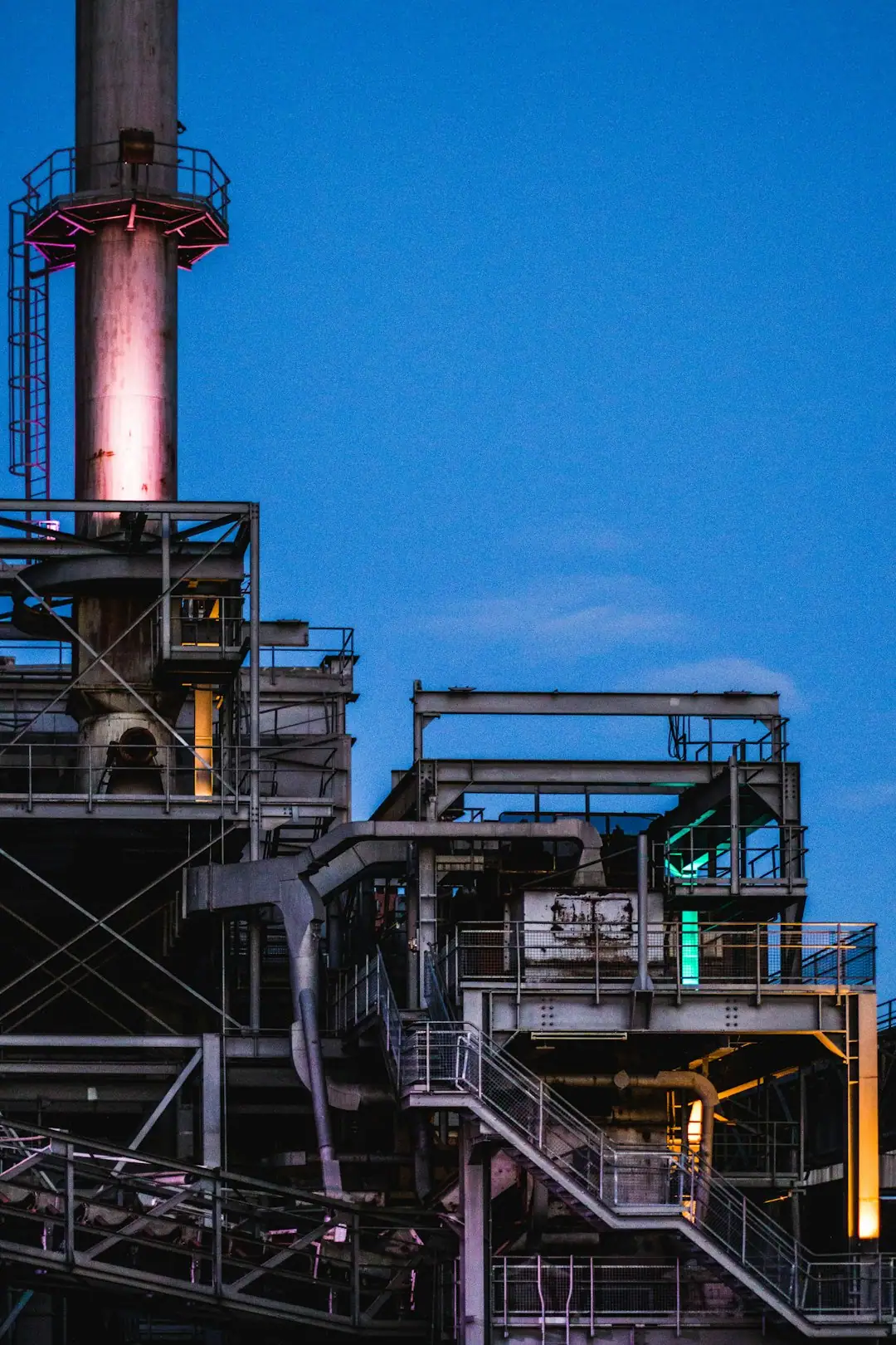Industrial chemical manufacturing facility with processing equipment and production infrastructure