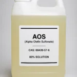 AOS (Alpha Olefin Sulfonate), CAS 68439-57-6 yellow solution in a white jerrycan container