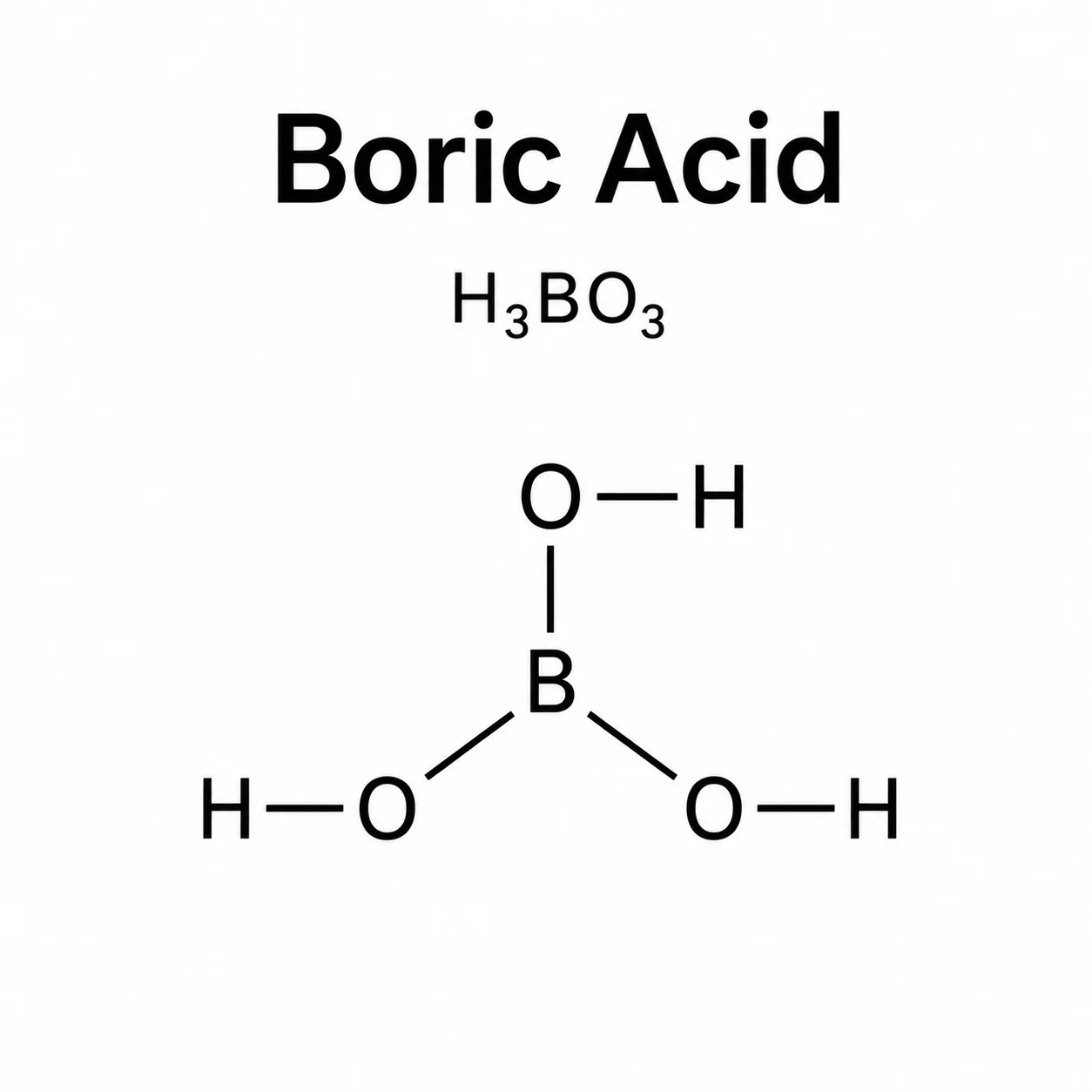 Boric Acid H₃BO₃ chemical structure, CAS 10043-35-3