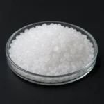 Caustic Soda Beads, sodium hydroxide beads NaOH, CAS1310-73-2 white beads in a petri dish