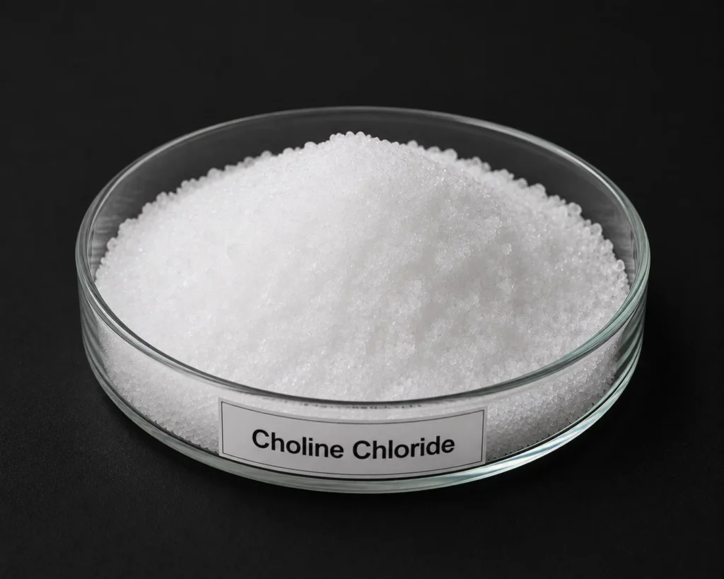Choline Chloride C₅H₁₄ClNO, CAS 67-48-1 white crystalline powder