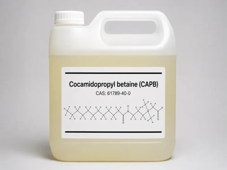 Cocamidopropyl betaine (CAPB) C₁₉H₃₈N₂O₃, CAS 61789-40-0 in a white jerrycan container