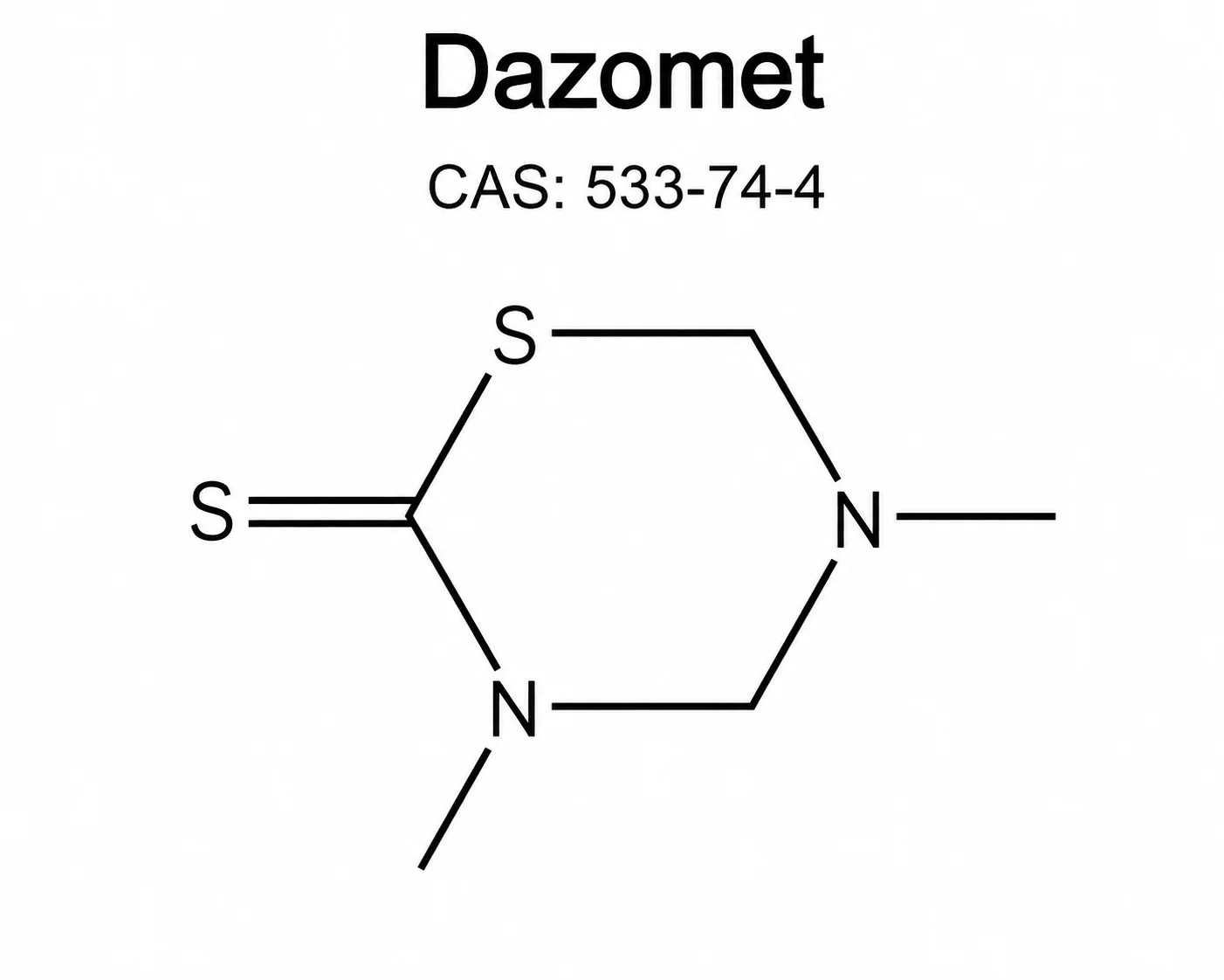 Dazomet C₅H₁₀N₂S₂ chemical structure, CAS 533-74-4