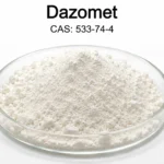 Dazomet C₅H₁₀N₂S₂, CAS 533-74-4 white powder in a petri dish