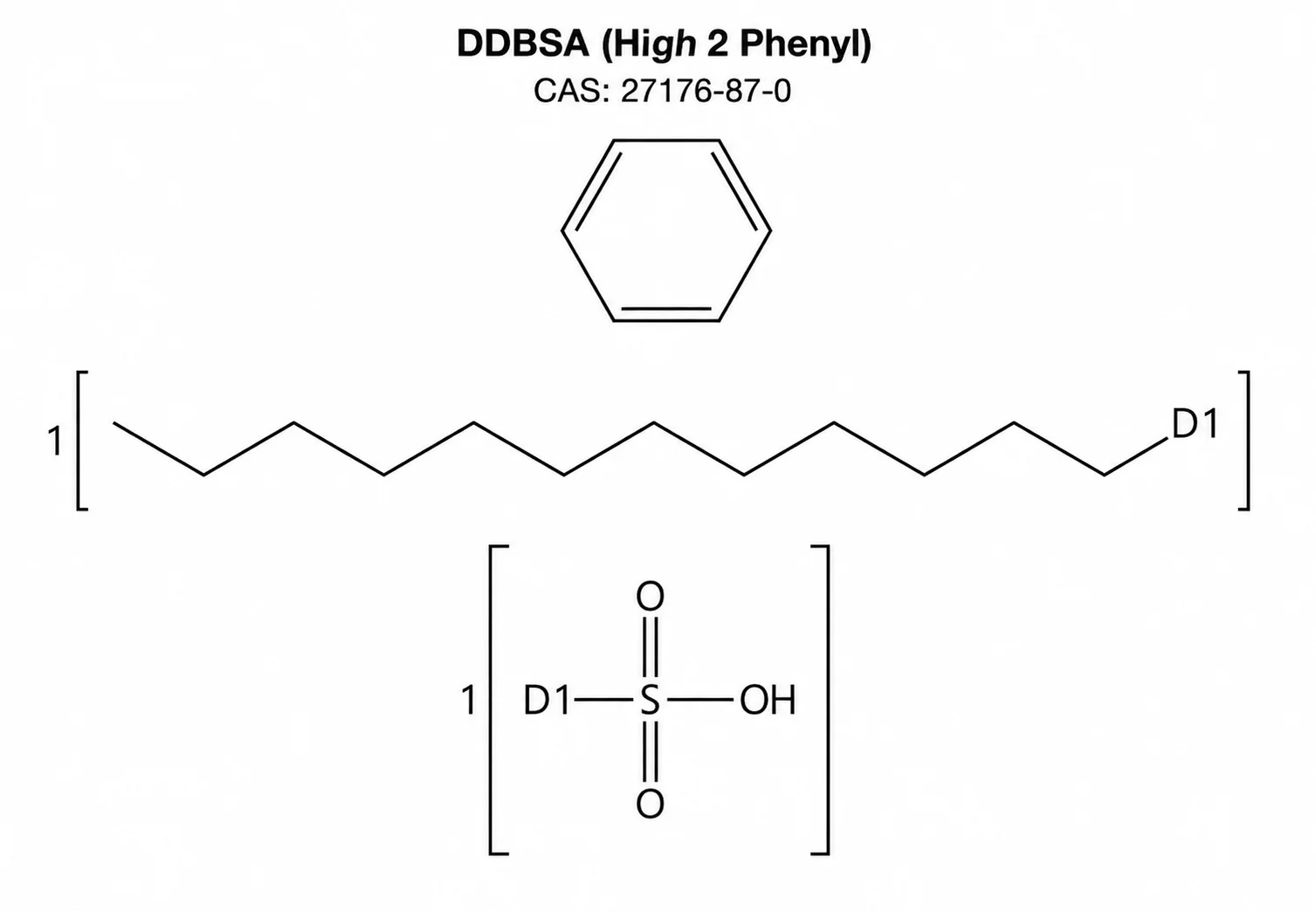 DDBSA; Dodecylbenzenesulfonic Acid; C₁₈H₃₀O₃S chemical structure, CAS 27176-87-0