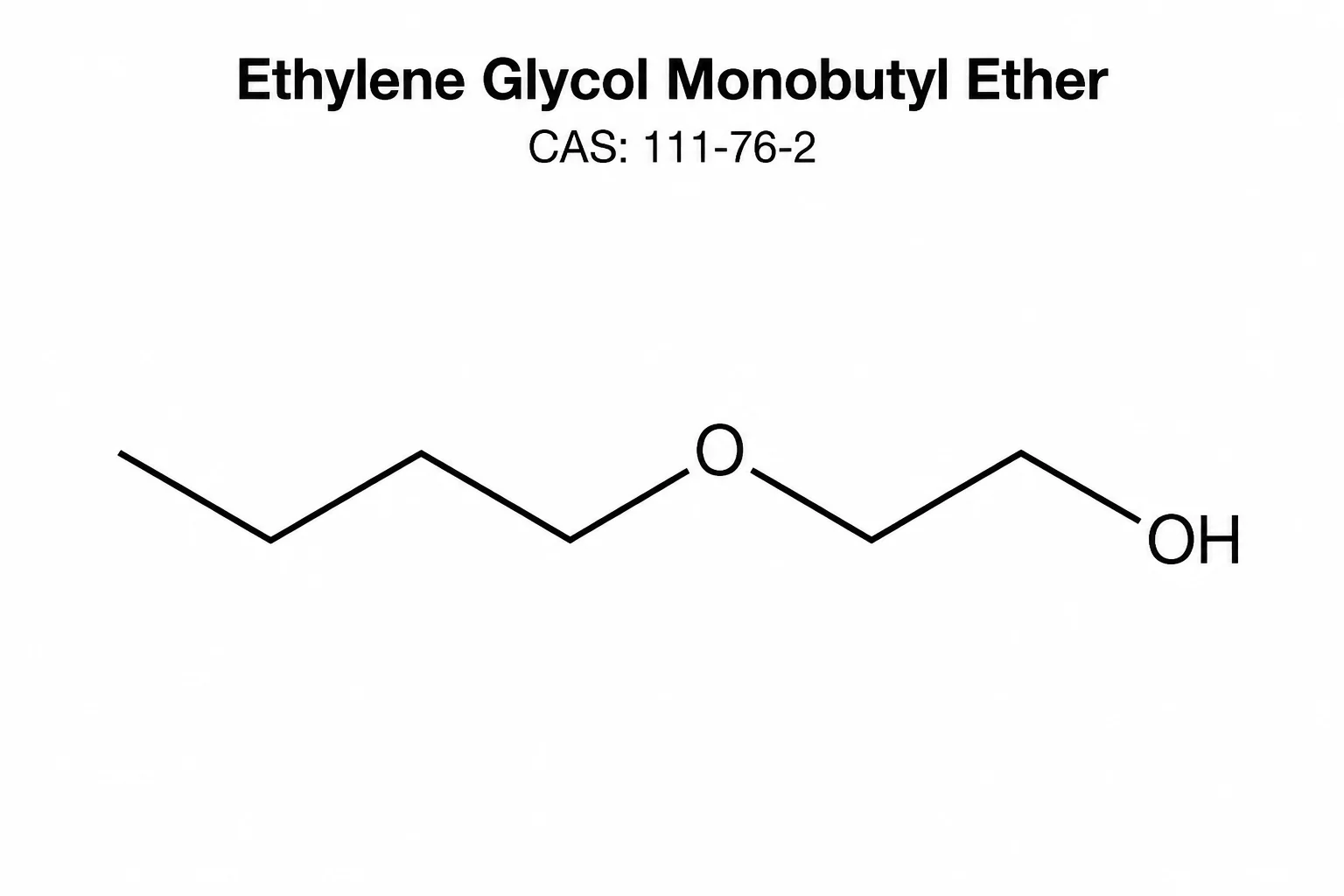 Ethylene Glycol Monobutyl Ether; 2-Butoxyethanol; C₆H₁₄O₂ chemical structure, CAS 111-76-2