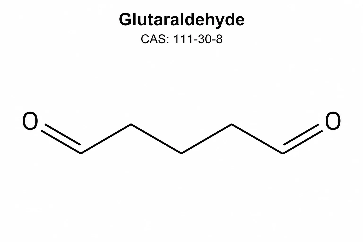 Glutaraldehyde, Glutaric Dialdehyde; C₅H₈O₂ chemical structure, CAS 111-30-8
