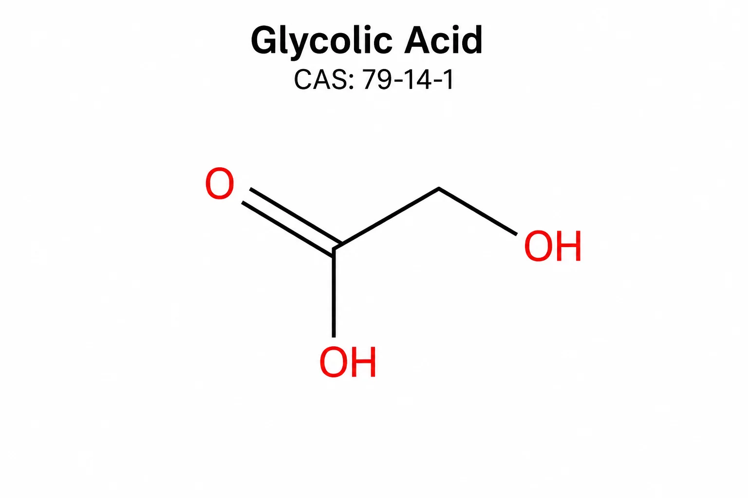 Glycolic Acid GA HP 70 % Solution ( Cosmetic/Personal care Application ) C₂H₄O₃ chemical structure, CAS 79-14-1