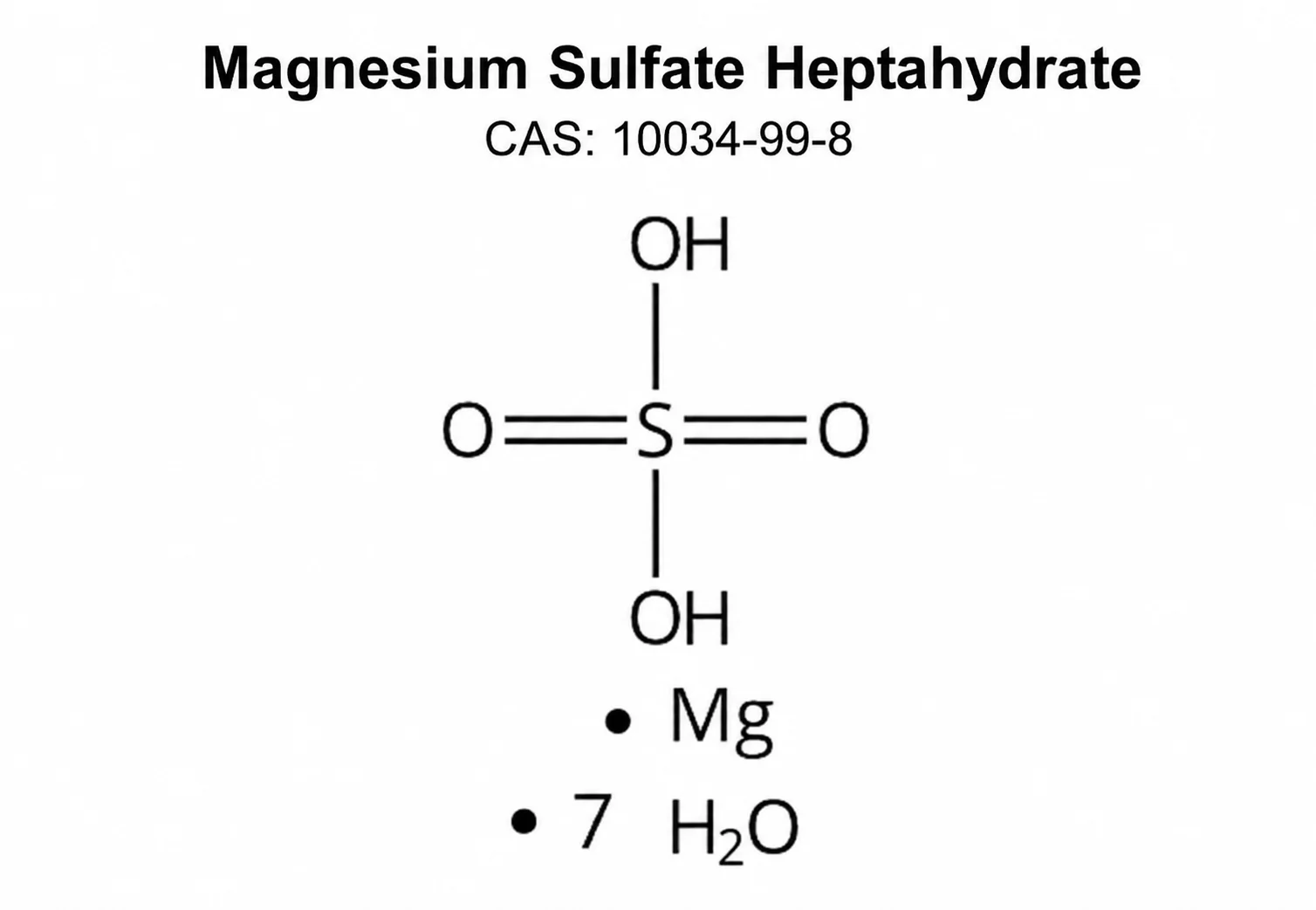 Magnesium Sulfate Heptahydrate; Epsom Salt; MgSO₄·7H₂O chemical structure, CAS 10034-99-8