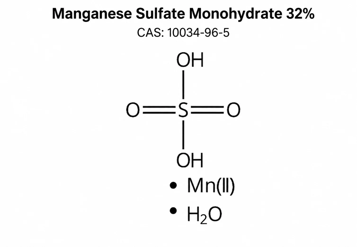 Manganese Sulfate Monohydrate 32%; MnSO₄·H₂O chemical structure, CAS 10034-96-5