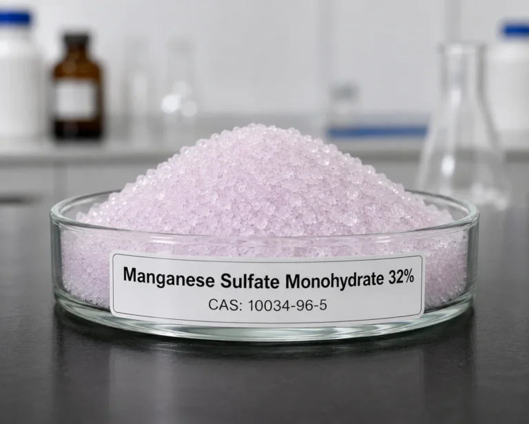Manganese Sulfate Monohydrate 32%; MnSO₄·H₂O, CAS 10034-96-5 pale pink crystals