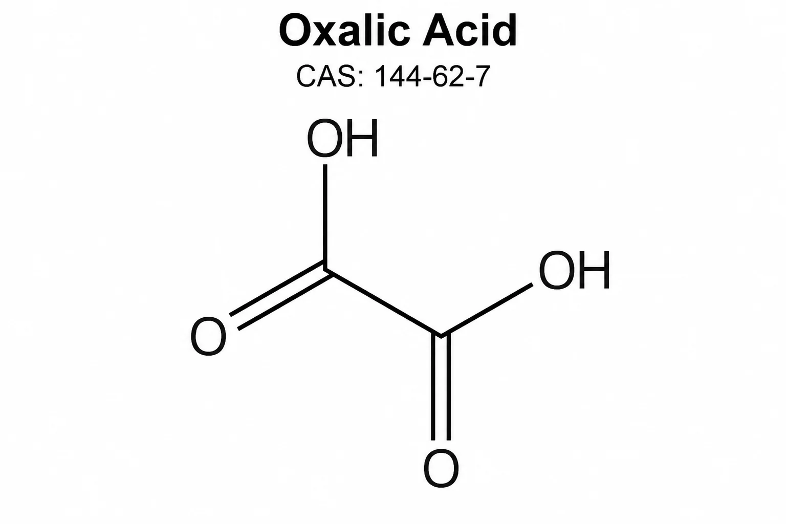 Oxalic Acid; Ethanedioic Acid; C₂H₂O₄ chemical structure, CAS 144-62-7