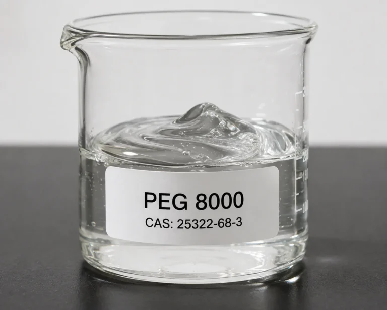 PEG 8000; Polyethylene Glycol 8000; Macrogol 8000; HO(C₂H₄O)nH, CAS 25322-68-3; White waxy solid 
