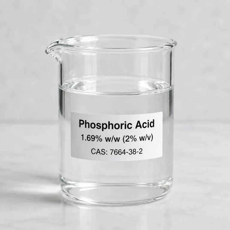 Phosphoric Acid 1.69%; Dilute Phosphoric Acid; Food Grade Phosphoric Acid; H₃PO₄, CAS 7664-38-2; Clear colorless dilute aqueous solution