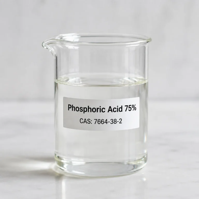 Phosphoric Acid 75%; Orthophosphoric Acid 75%; Phosphoric Acid Solution; H₃PO₄, CAS 7664-38-2; Clear colorless syrupy liquid