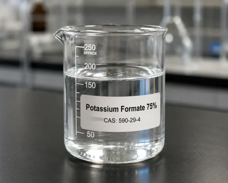 Potassium Formate 75%; Completion Brine; KHCO₂, CAS 590-29-4; pale yellow aqueous solution 