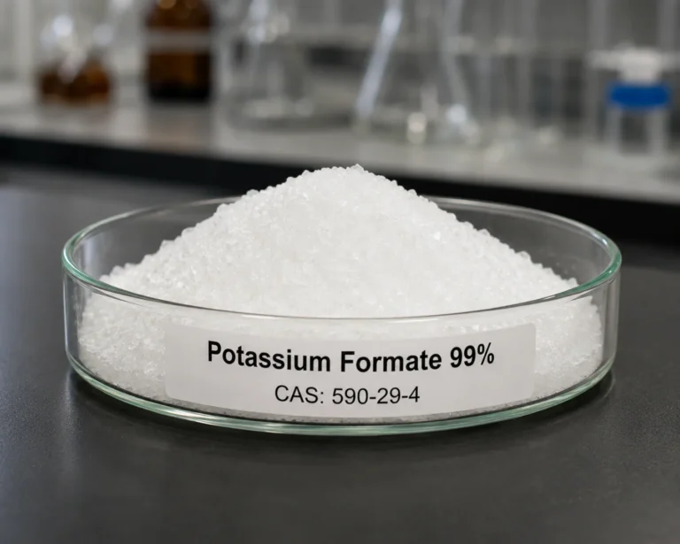 Potassium Formate 99%; Anhydrous Potassium Formate; KHCO₂ , CAS 590-29-4; White crystalline powder or granules 