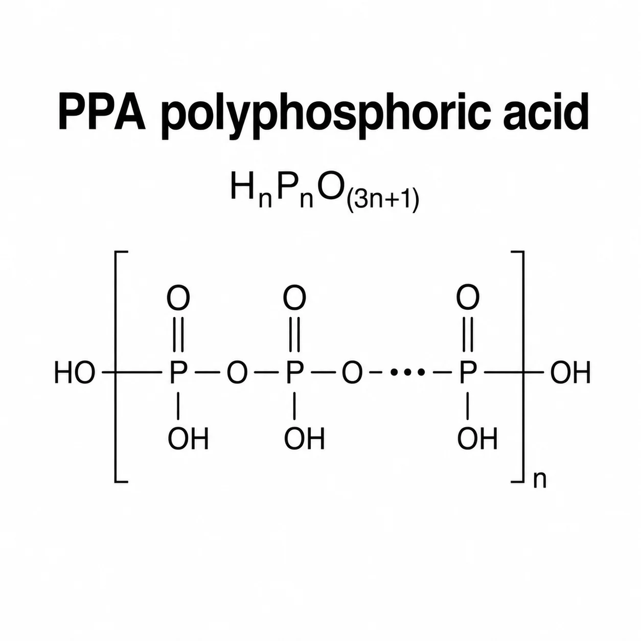 PPA polyphosphoric acid; Tetraphosphoric Acid; HnPnO(3n+1) chemical structure, CAS 8017-16-1