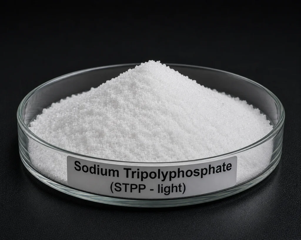 Sodium Tripolyphosphate; STPP Light; Sodium Triphosphate Light; Na₅P₃O₁₀, CAS 7758-29-4; White free-flowing light powder