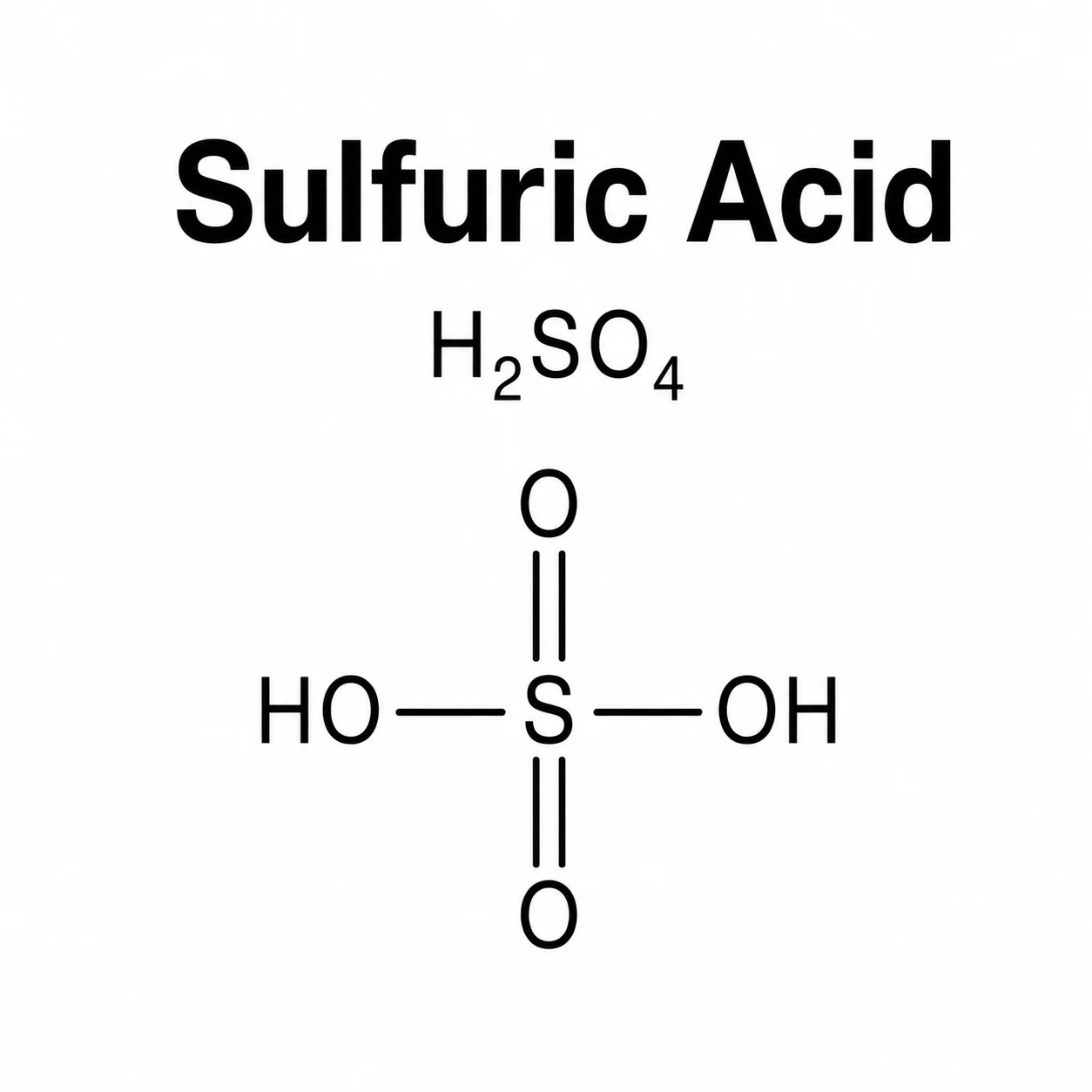 Sulfuric Acid 93%; Oil of Vitriol 93%; H₂SO₄ chemical structure, CAS 7664-93-9