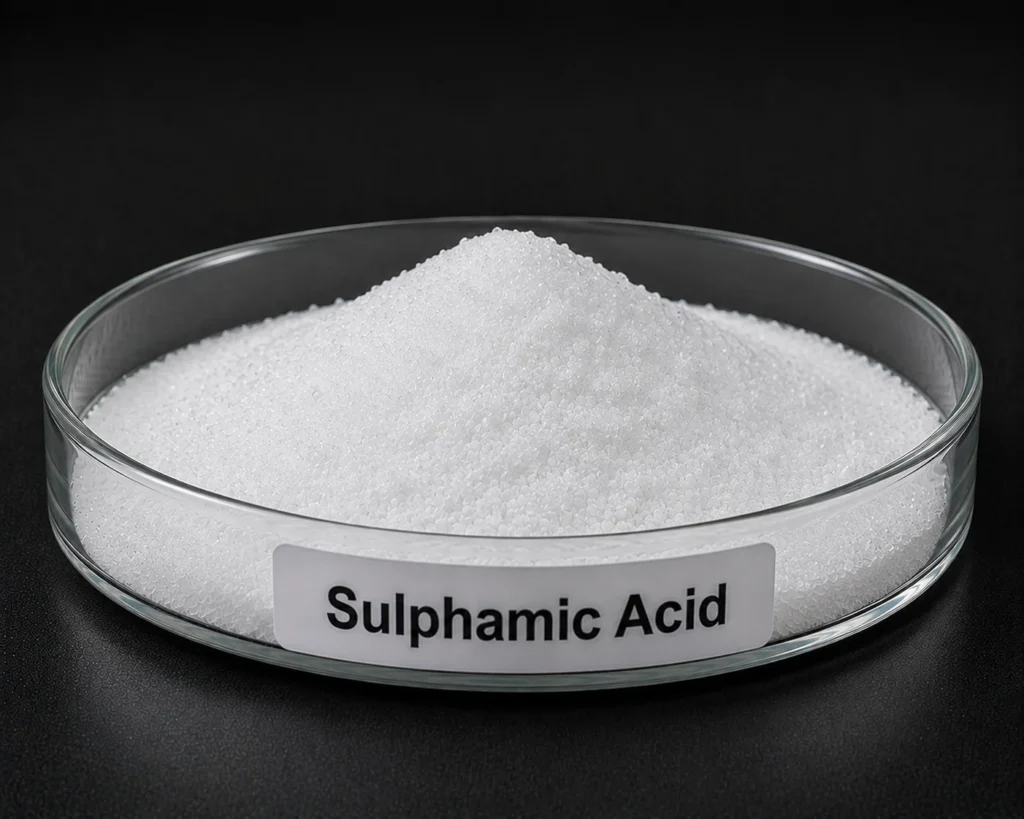 Sulphamic Acid; Amidosulfuric Acid; H₃NSO₃, CAS 5329-14-6; White crystalline powder
