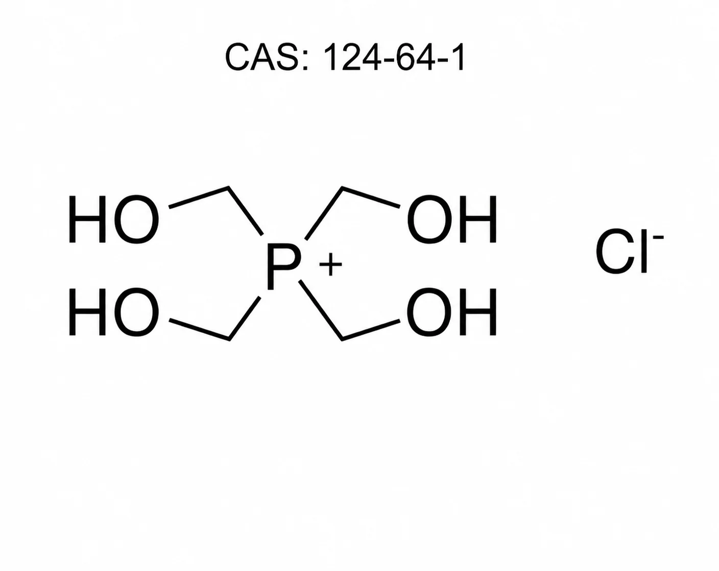 Tetrakis (hydroxymethyl) phosphonium chloride 80% solution; THPC 80; (HOCH₂)₄PCl chemical structure, CAS 124-64-1