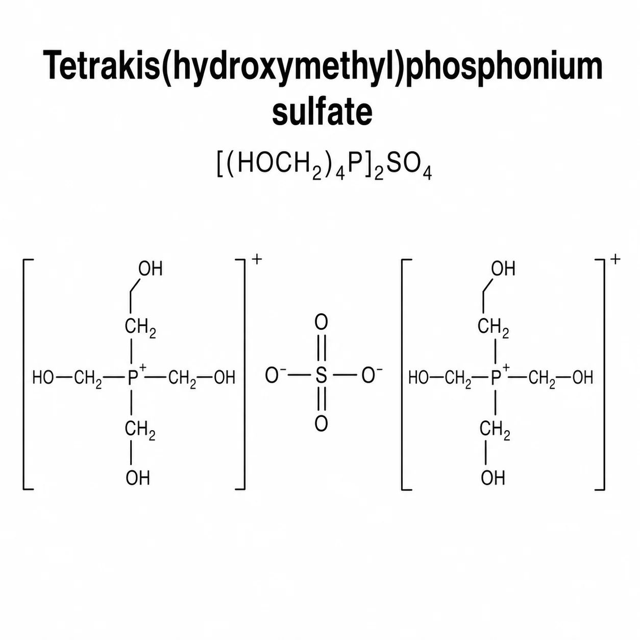 THPS 75%; Tetrakis(Hydroxymethyl)Phosphonium Sulfate 75%; [(HOCH₂)₄P]₂SO₄ chemical structure CAS 55566-30-8