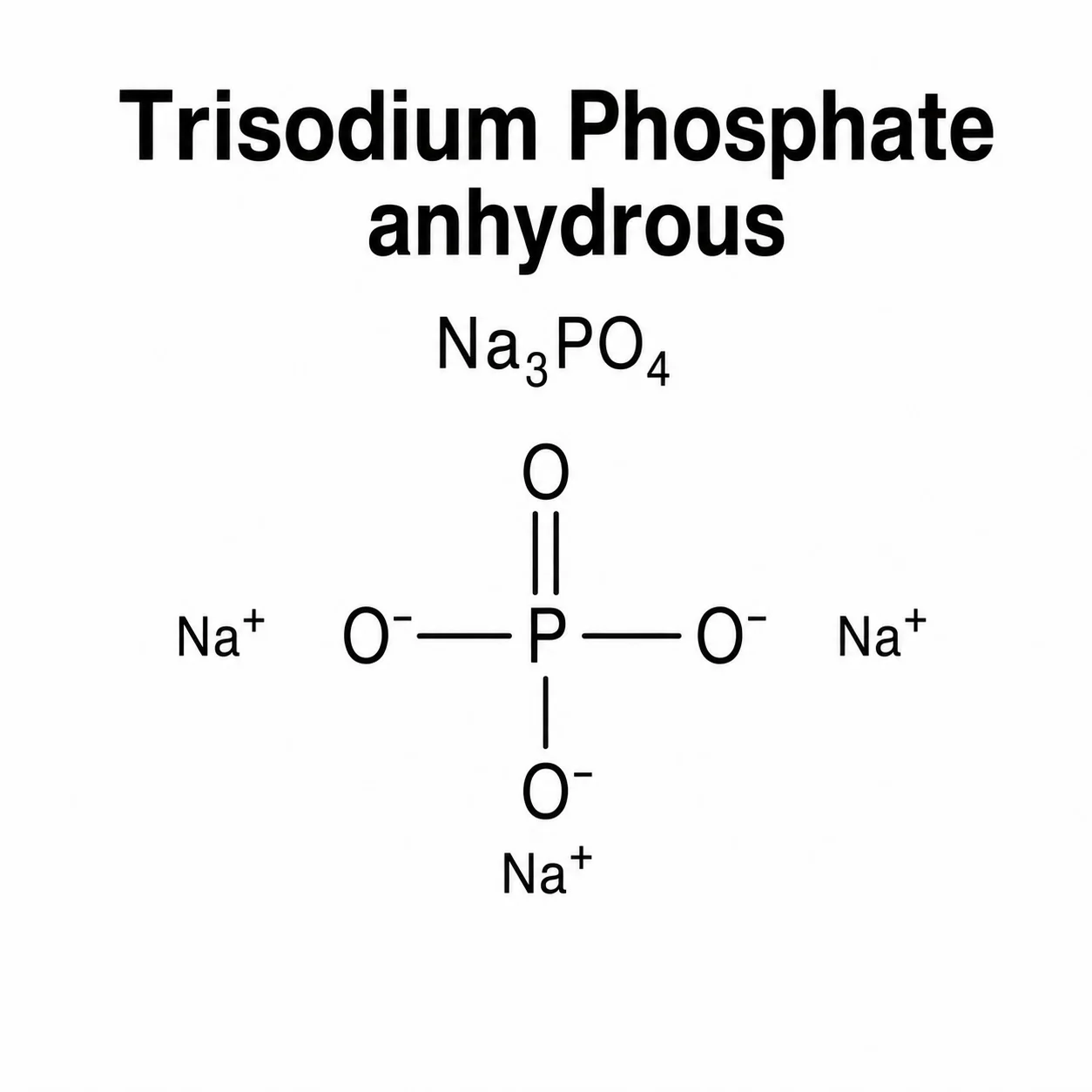 Trisodium Phosphate anhydrous; Trisodium Orthophosphate; Na₃PO₄ chemical structure, CAS 7601-54-9