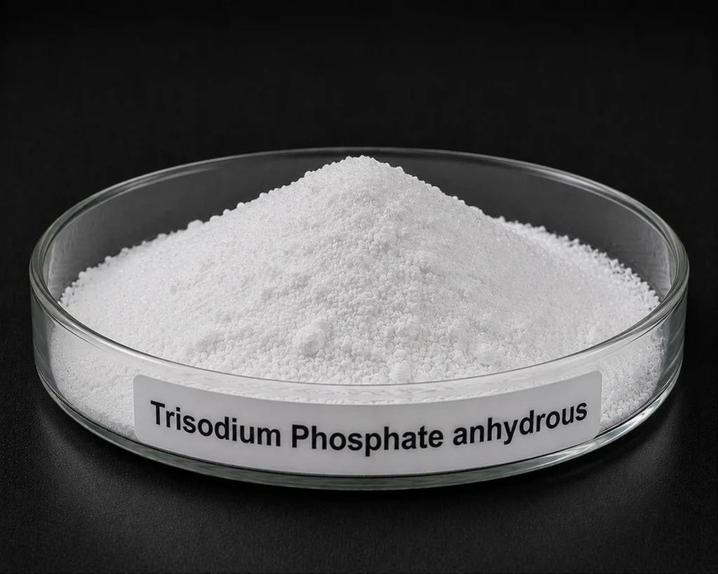 Trisodium Phosphate anhydrous; Trisodium Orthophosphate; Na₃PO₄, CAS 7601-54-9, White granular powder