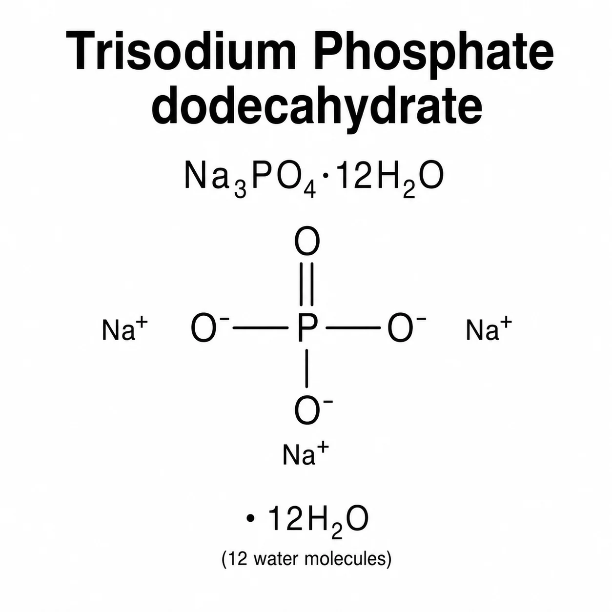 Trisodium Phosphate Crystalline; TSP Crystalline; Trisodium Orthophosphate Dodecahydrate; Na₃PO₄·12H₂O chemical structure, CAS 10101-89-0