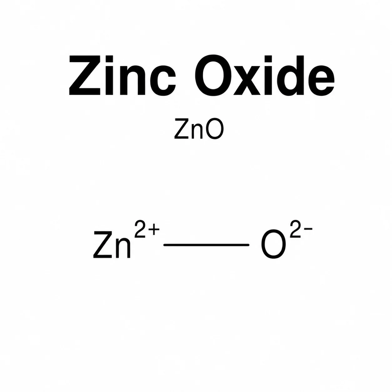 Zinc Oxide; Zinc White; ZnO chemical structure, CAS 1314-13-2