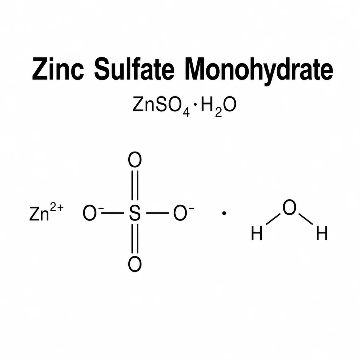 Zinc Sulfate Monohydrate 35.5%; Zinc Sulphate Monohydrate; ZnSO₄·H₂O chemical structure, CAS 7446-19-7